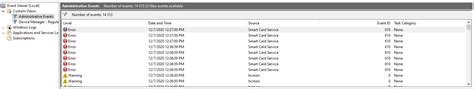 event viewer smart card service event id 610|The smart card cannot perform the requested operation.